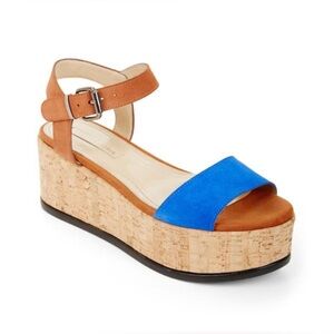 BCBG Lorenzo Color-Blocked Platform Suede Sandal